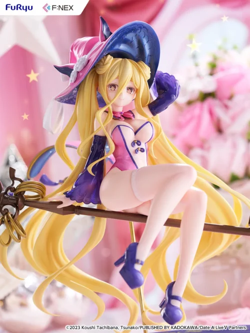 "Officially licensed F:NEX 1/7 Mukuro Hoshimiya Witch figure, showcasing exquisite design, intricate staff, and dynamic pose. Premium Date A Live V."