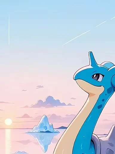 "Multiple views of the Glacial Lapras Baroque decorative painting, highlighting its ornate frame and the serene Pokémon's intricate, sculpted details."