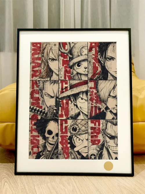 Line Art Straw Hat Pirates Decorative Painting - ONE PIECE - Xingkong Studio - Image 1
