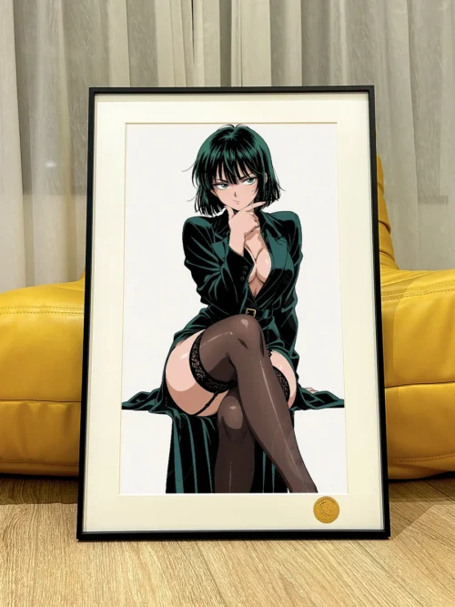 Fubuki Hellish Blizzard decorative painting. Dynamic Fubuki with psychic power against a cosmic backdrop. Limited, hand-numbered art print.