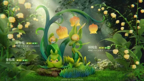 1/20 Scale World Zukan Leavanny Evolutionary Set - Pokemon Statue - DuanZaoJiang Studio - Image 1