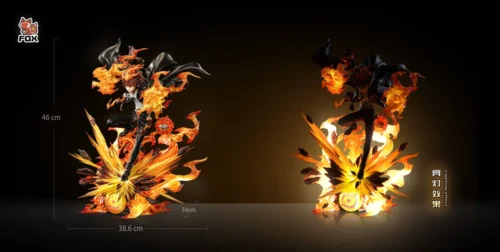 "Tsunayoshi Sawada Statue by FOX Studio. Ultra-limited with vibrant LED Sky Flame, dynamic pose capturing peak power from Katekyo Hitman Reborn!"