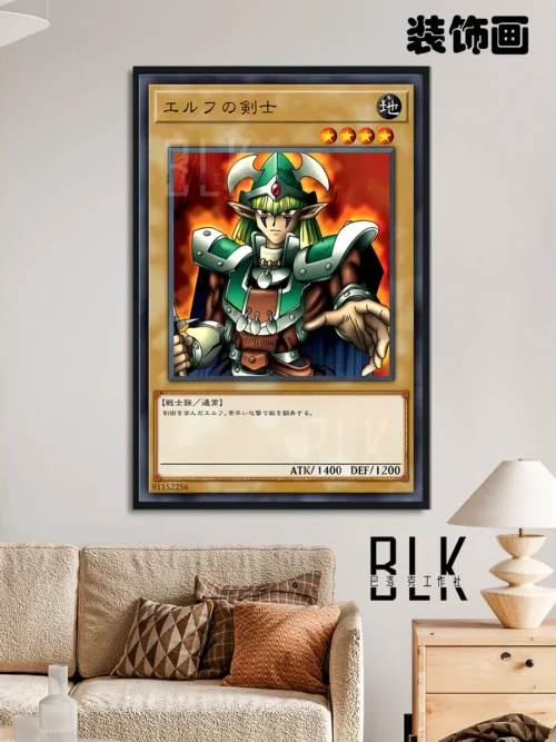"Gallery view of the high-quality Baroque style Dark Magician Girl Yu-Gi-Oh! art print, revealing intricate, ornate details and sculptural elements."