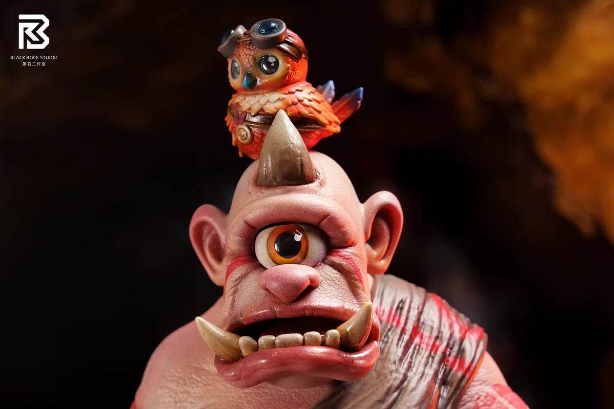 "Premium Q-version Ogre Baby fantasy figure statue by BRS Black Rock Studio, featuring intricate textures and a dynamic, stylized design."