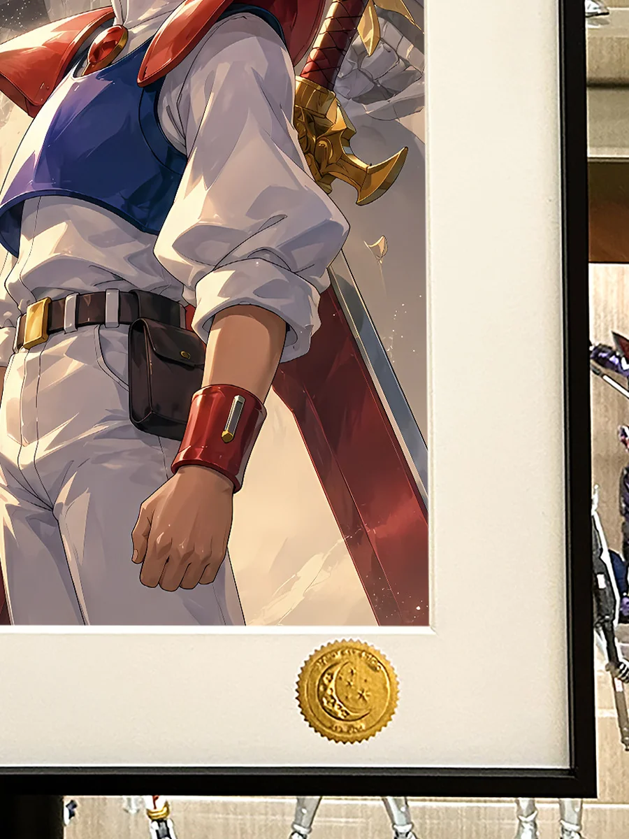 "Limited Edition Wataru Ikusabe Starry Decorative Painting, a Mashin Hero Wataru Giclée Anime Art Print. Gallery shows vibrant cosmic details."