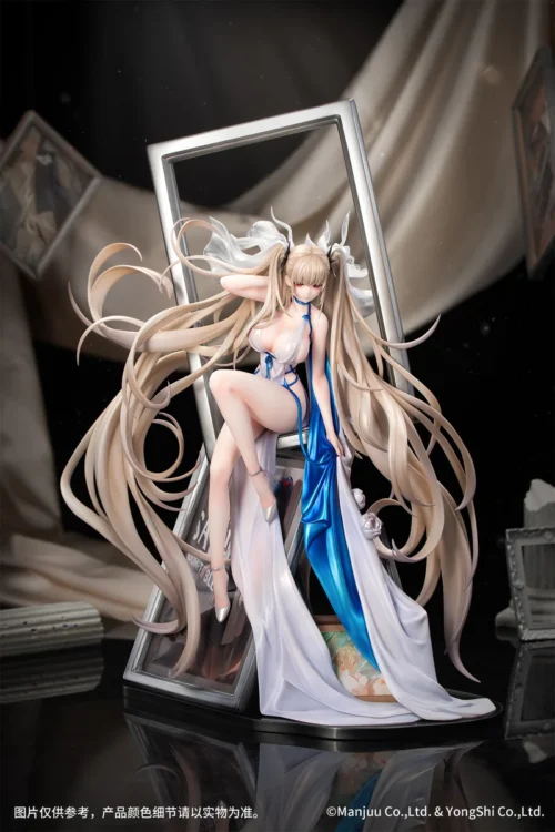 "Stunning Myethos 1/7 Illustrious Commemorative Mark Ver. Azur Lane statue, featuring her elegant pose and intricate costume with ethereal water effect."