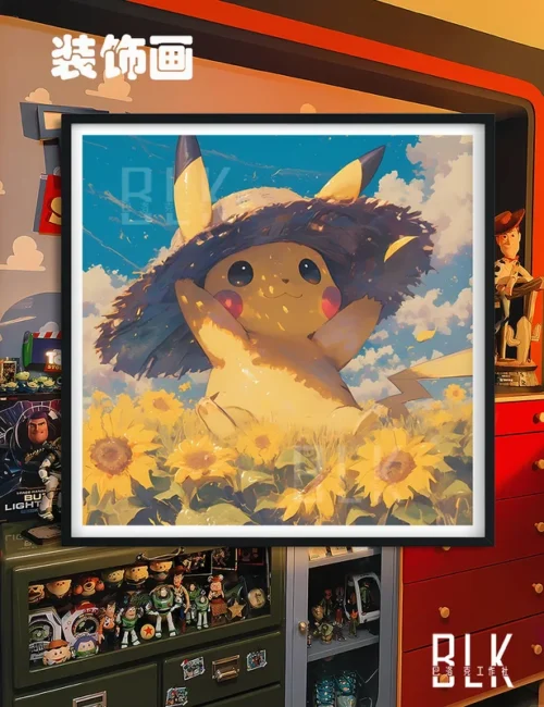 Sunflower Pikachu Decorative Painting - Pokemon - BLK Studio - Image 1
