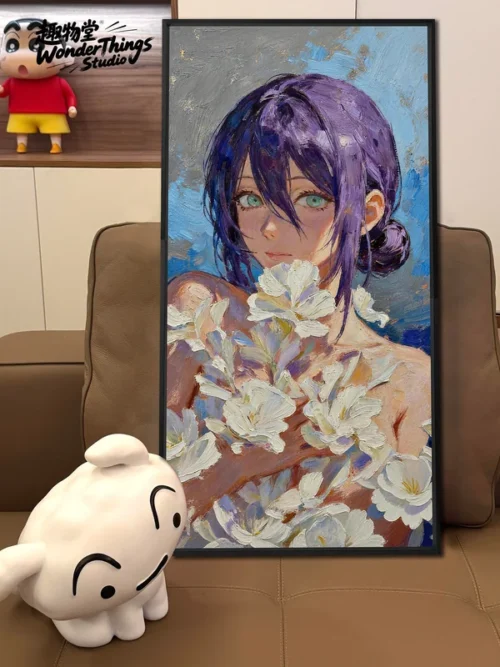 Reze Textured Oil Decorative Painting - Chainsaw Man - QuWuTang Studio - Image 1