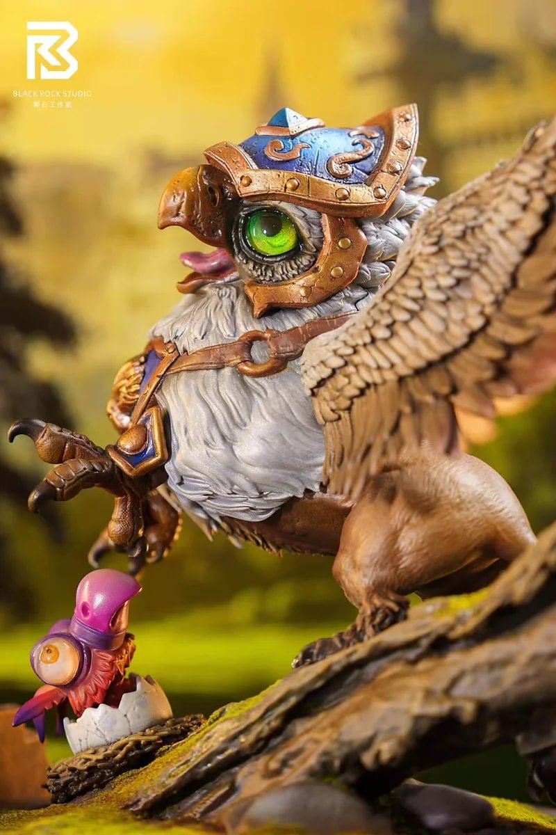 "Q-version Gryphon fantasy figure, an exclusive BRS Black Rock Studio original statue with intricate textures and dynamic sculpting."
