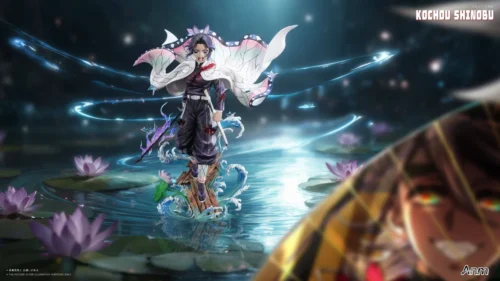 "Premium Shinobu Kocho & Kanae Kocho Demon Slayer resin statue. An ultra-limited figure, dynamically depicting their emotional sisterly bond."