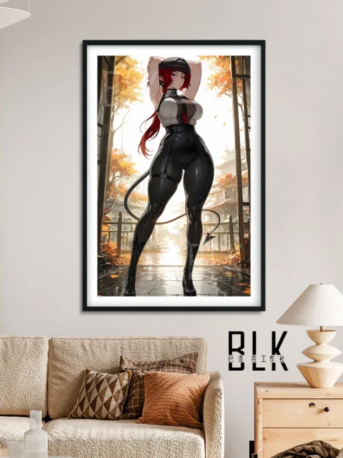 "Premium framed Maple Jane Doe Zenless Zone Zero decorative painting, showcasing its Baroque-inspired elegance and vivid character details."