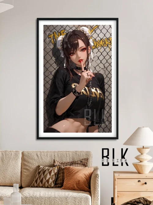 "Chun-Li decorative painting gallery showcasing the unique Baroque street art style, vibrant colors, and dynamic artistic details."