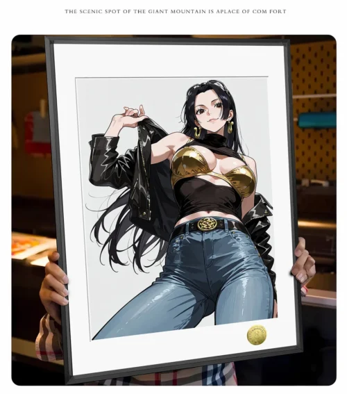 "Exclusive limited edition Trendy Empress Boa Hancock art print gallery. Shows modern, street-art inspired design, highlighting fashion-forward."