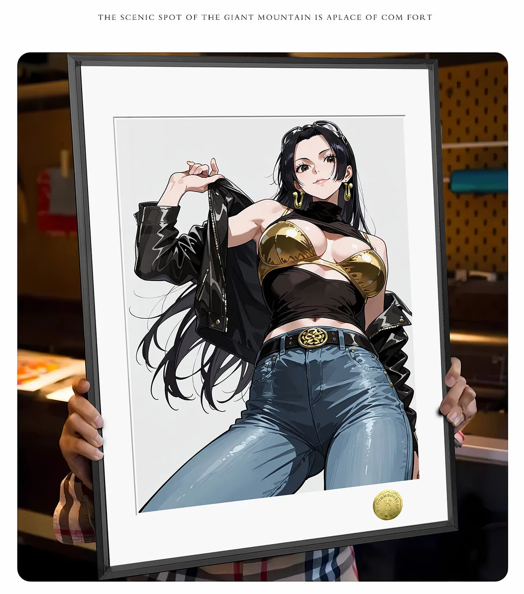"Exclusive limited edition Trendy Empress Boa Hancock art print gallery. Shows modern, street-art inspired design, highlighting fashion-forward."