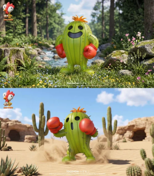"Vibrant, detailed artistic resin statue of the iconic Togemon from Digimon Adventure 01, showcasing its thorny charm and dynamic presence."