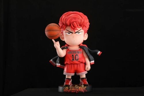 "Dynamic 1/4 scale Q-version Sakuragi Hanamichi Slam Dunk resin statue, vividly capturing his iconic basketball action with vibrant, playful energy."