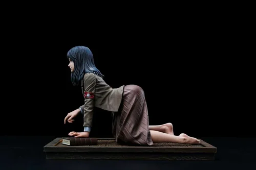 "Close-up of the 1/6 scale Attack on Titan Pieck statue by Coordinate Studio, highlighting exquisite facial detail and elegant pose from an alternate."