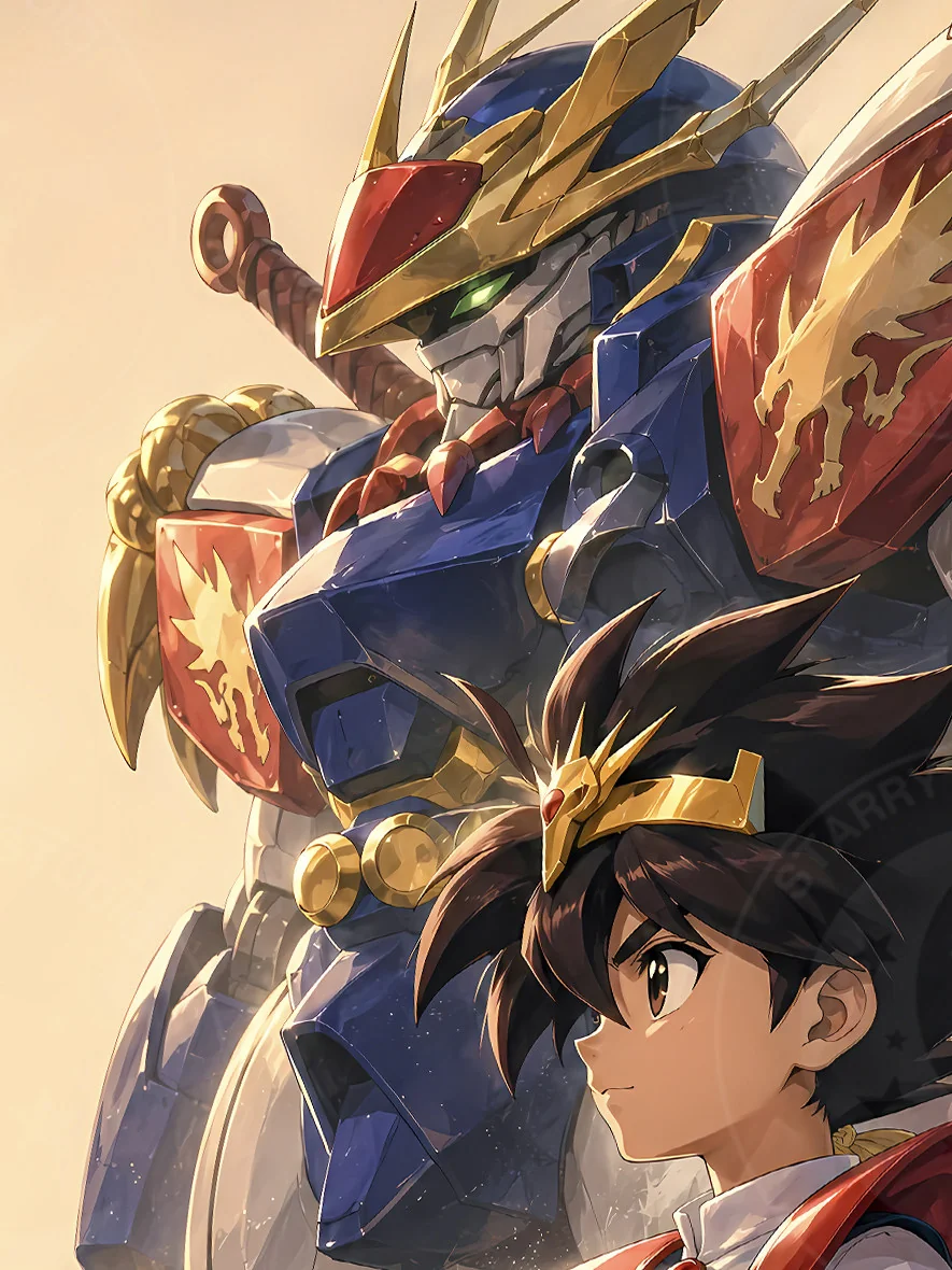 "Detailed gallery views of the Limited Edition Mashin Hero Wataru Giclée Anime Art Print, showcasing Wataru Ikusabe and characters."