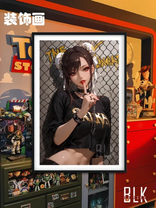 Sidewalk Chun-Li Decorative Painting - Street Fighter - BLK Studio - Image 1