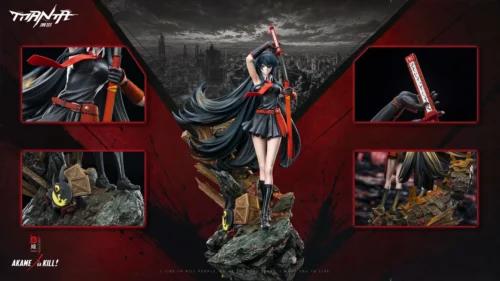 "Premium Manta Studio 1/6 Akame ga Kill! statue, featuring Akame in a dynamic, battle-ready pose wielding her iconic metal sword."