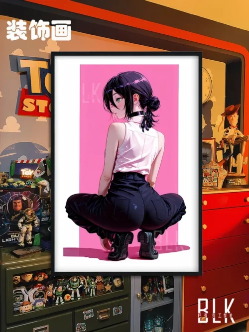 Squatting Reze Decorative Painting - Chainsaw Man - BLK Studio - Image 1