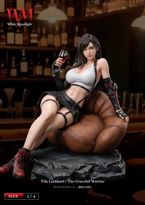 "Exquisite 1/4 Tifa Lockhart Final Fantasy VII statue by White Moonlight Studio, showcasing her dynamic pose and iconic strength in stunning detail."
