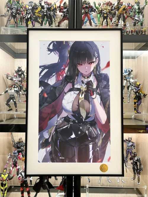 "Close-up details of the limited edition, hand-numbered Zenless Zone Zero Evelyn art print by Xingkong Studio, showcasing vibrant game art."