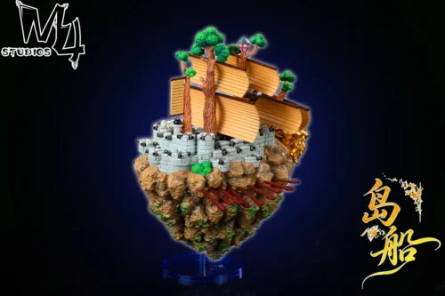 "Limited edition Shiki's Golden Lion Island Ship One Piece statue. Highly detailed from multiple angles, showcasing premium sculpted elements."