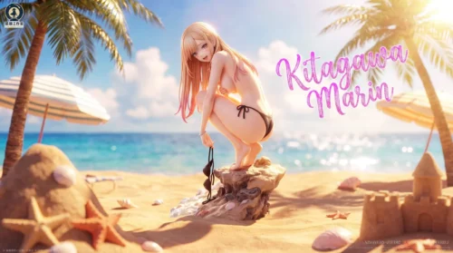 "Playful 1/6 Kitagawa Marin 2.0 resin statue. Captures her vibrant personality with a dynamic pose and dual head sculpts for expressive options."