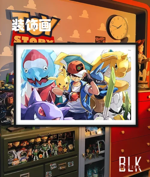 Ash Ketchum Champion Team Decorative Painting - Pokemon - BLK Studio - Image 1