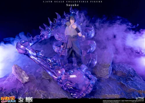 "1/6 ROCKETTOYS Sasuke Uchiha figure. Ultimate poseable collectible, showcasing dynamic sculpt, evolving eye powers, and details from all angles."