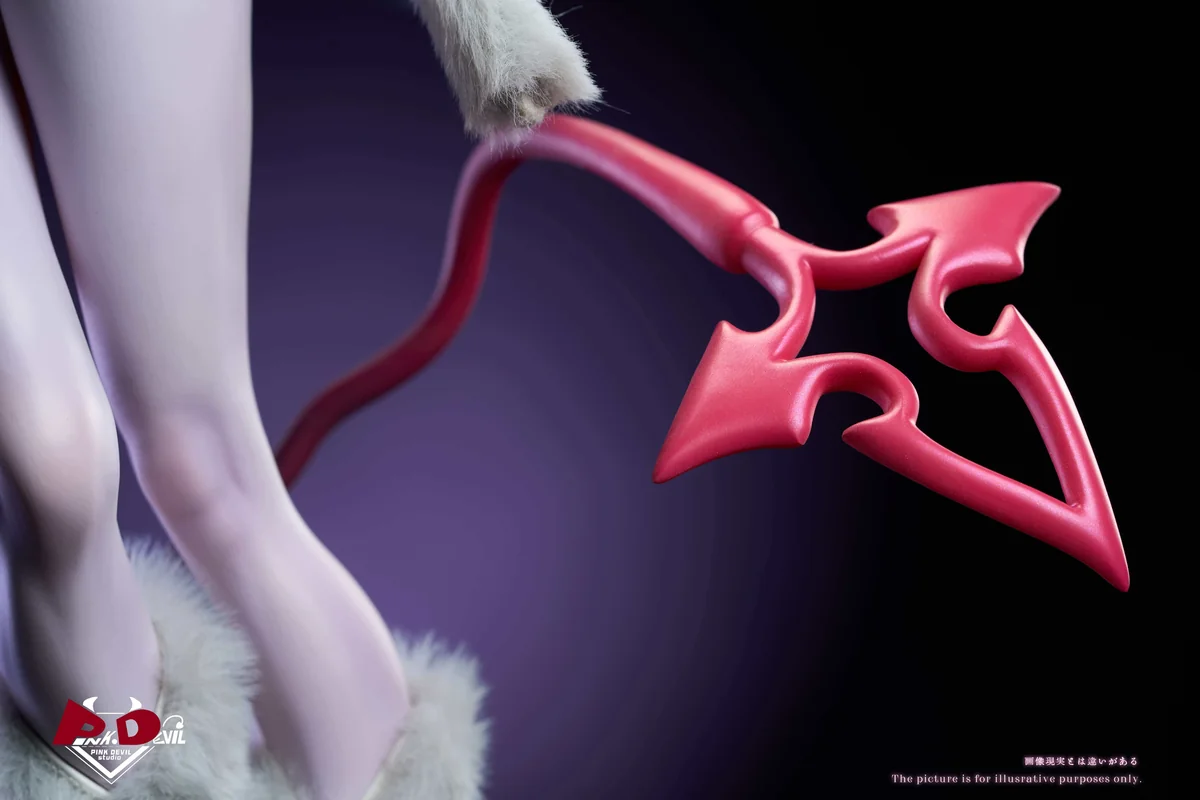 "Herzha Succubus Original Resin Statue by Pink Devil Studio. Exquisite detail, real plush, and intricate gothic design shown from multiple angles."