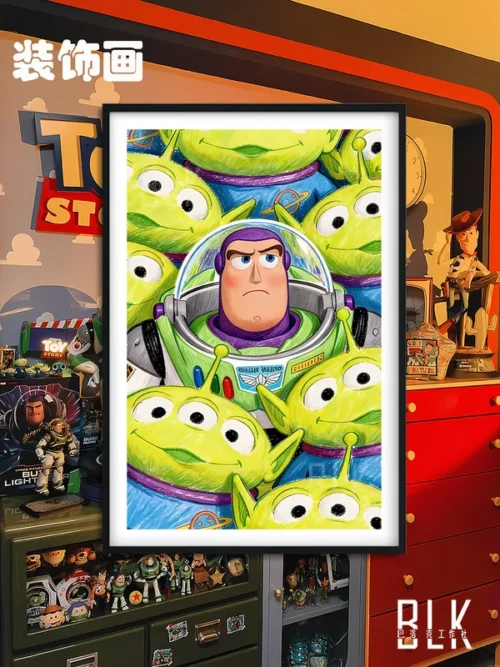 Buzz Lightyear & Little Green Men Decorative Painting - Toy Story - BLK Studio - Image 1
