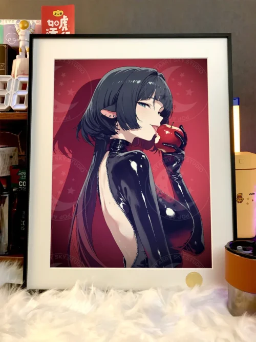 "Xingkong Studio's Limited Edition Zenless Zone Zero Jane Doe Red Apple print. Enigmatic character, cosmic backdrop, and fine details."