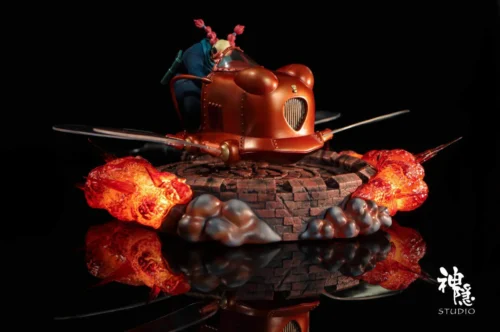 "Dora's Flapter 'Expedition in Flames' Castle in the Sky figure by Shenyin Studio. Dynamic LED, magnetic levitation, exquisite details."