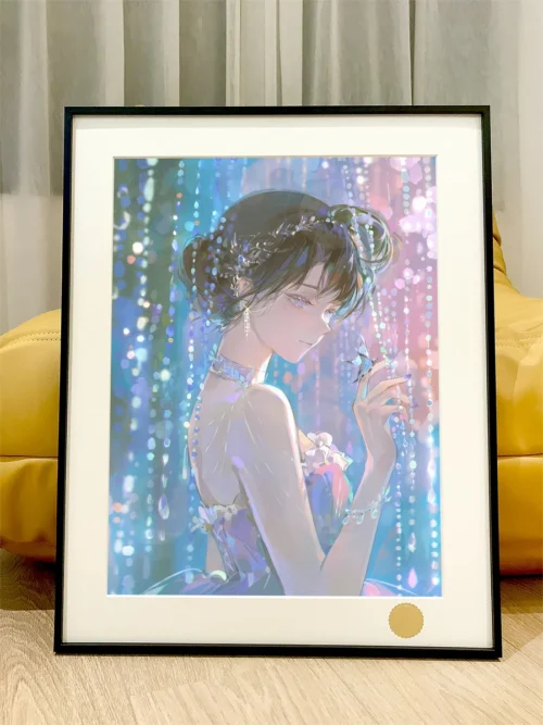 Sparkling Ran Mouri Detective Conan art print, a limited edition collectible featuring dynamic character art and a vibrant starry sky.