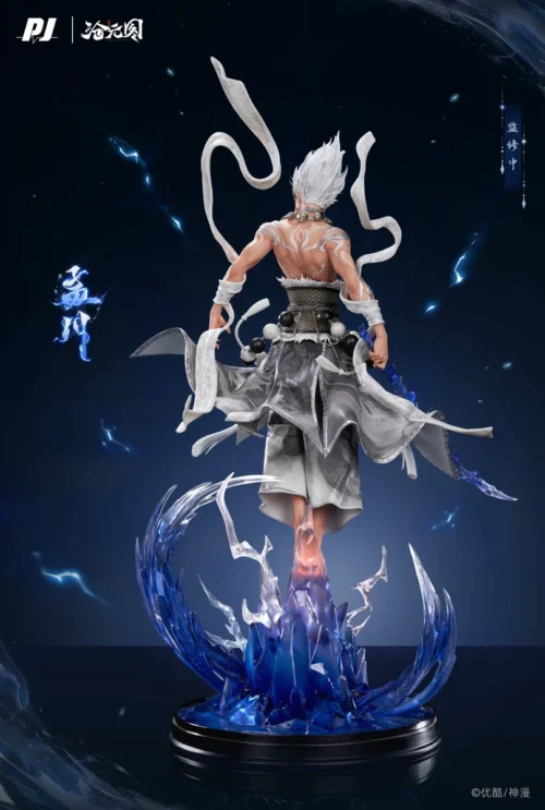 "Meng Chuan Root Foundation Stance licensed resin statue. Dynamic pose, intricate elemental details from various angles. Limited edition."