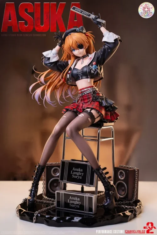 "Limited Edition 1/6 Asuka Punk Rock statue, a dynamic Neon Genesis Evangelion figure. Captures her rebellious energy with intricate original design."