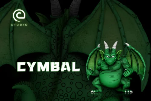 "Detailed views of the C-STUDIO Dragon Ball Cymbal statue, emphasizing its iconic villain design, dynamic menacing pose, and premium PU material."