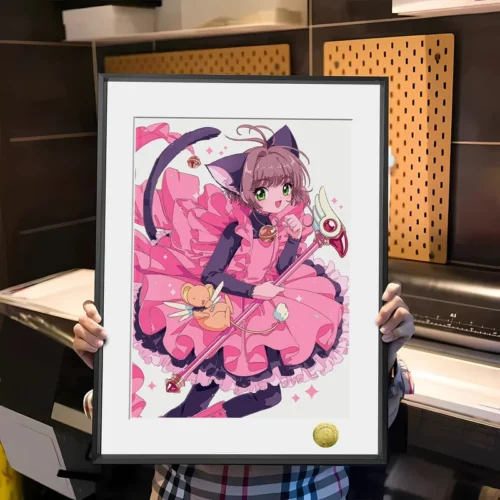 A3 & 4K Size Sakura Kinomoto Cat Maid Decorative Painting - Cardcaptor Sakura (CCS) - HuangGua Studio - Image 1