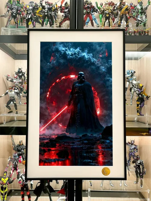 "Limited edition Darth Vader Cosmic Art print close-ups reveal vibrant nebula, cosmic starfield details, and premium Star Wars fine art."