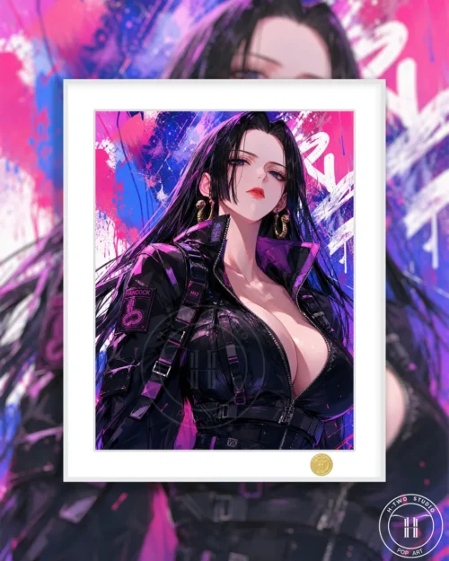"Limited Edition Boa Hancock Decorative Painting by H-TWO Studio, showcasing a stylish, dynamic pose with modern art flair from One Piece."