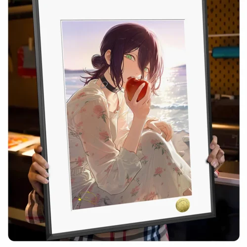 "Captivating limited edition Chainsaw Man Reze Second Edition decorative painting showcasing dynamic, explosive anime art from Huanggua Studio."