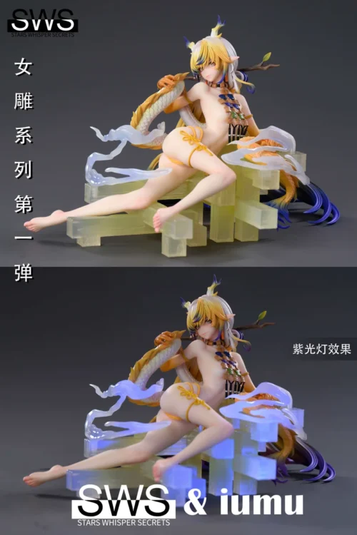 "Ethereal 1/5 Arknights Kjera resin statue by SWS STUDIO. Serene artistic details. Limited iumu collaboration."