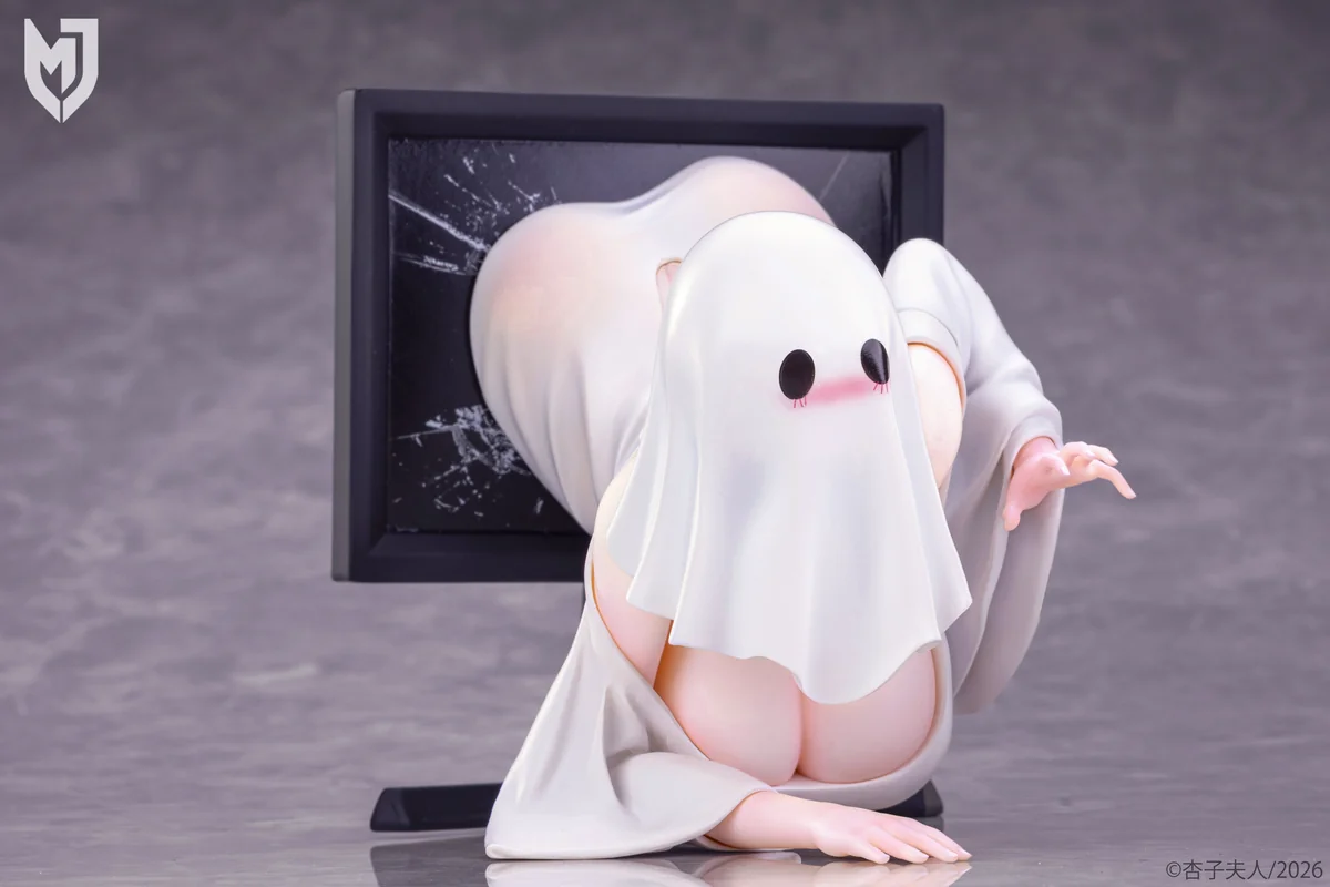 "Captivating angle of the Licensed Ghost Girl 02 original statue by MJ Atelier Studio, highlighting her ethereal form, delicate translucent details."