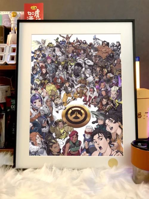 "Overwatch Art Print gallery: Premium 10th Anniversary Cosmic Heroes decorative painting. Limited edition fine art print with dynamic heroes."