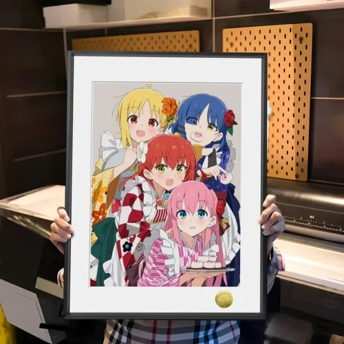 A3 & 4K Size Chibi Group Photo Decorative Painting - Bocchi the Rock! - HuangGua Studio - Image 1