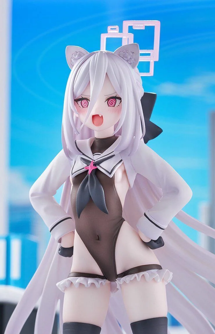"1/7 Blue Archive Kay statue with interchangeable head. Dynamic schoolgirl uniform and energetic pose revealed through multiple angles."