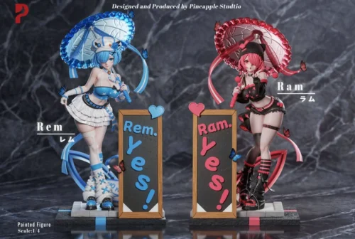 1/4 Scale Night Shibuya Rem & Ram - Re:Starting Life From Zero in a Different World Resin Statue - Pineapple Studio - Image 1