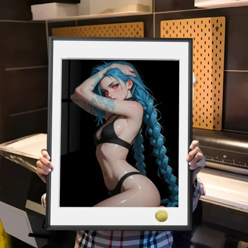 A3 & 4K Size Rampage Loli Jinx Decorative Painting - League of Legends (LOL) - HuangGua Studio - Image 1